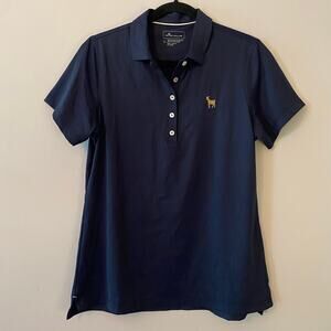 Peter Millar Women's size Large Navy Blue UPF 50+ Sun Protection Golf Polo Shirt